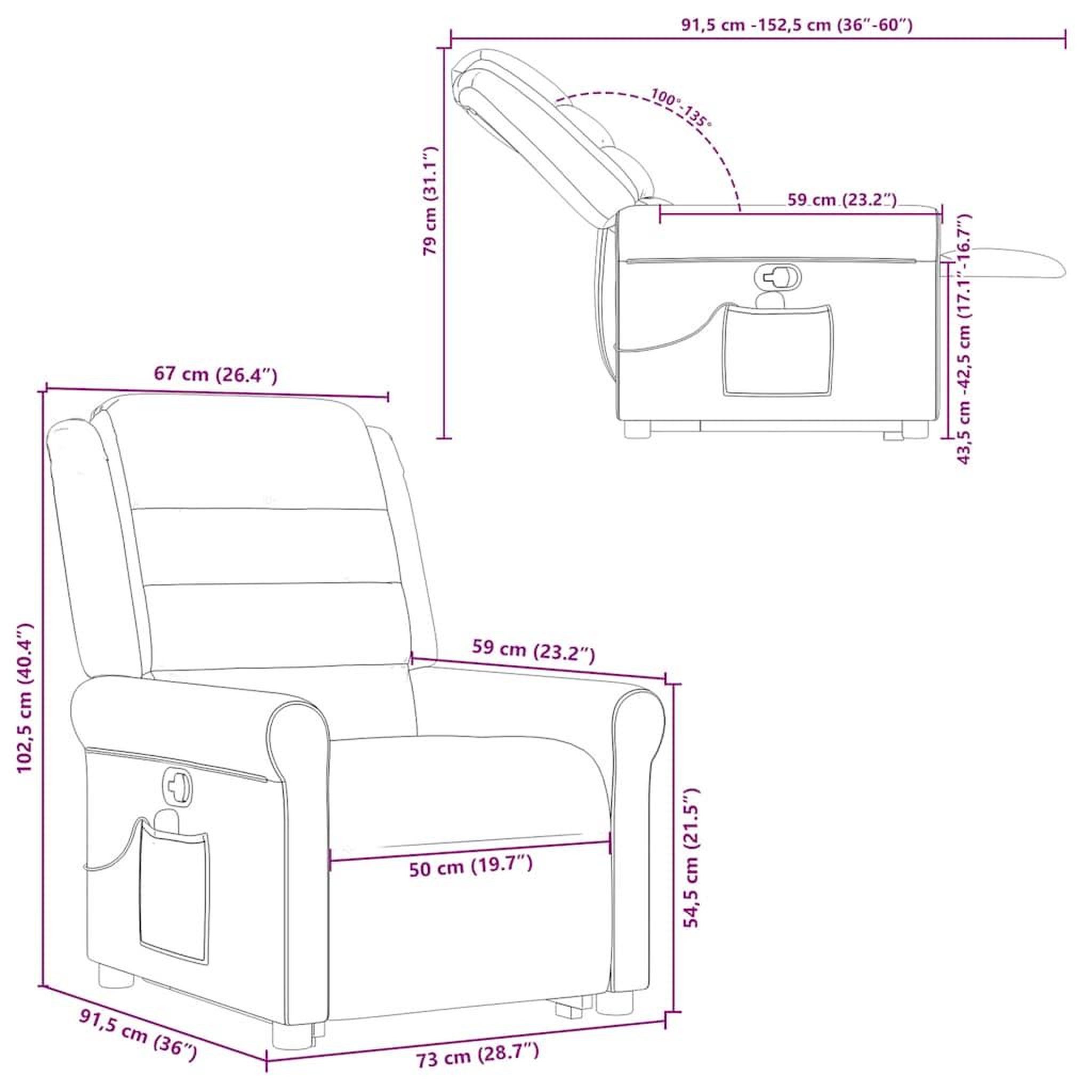 Voir la diapositive 6 : VIDAXL Fauteuil de massage inclinable Gris clair Tissu
