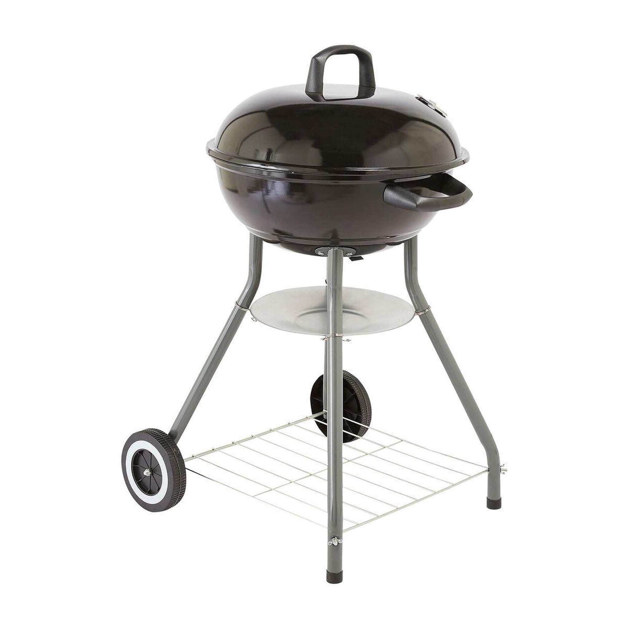 Voir la diapositive 2 : GARDENSTAR Barbecue charbon de bois en acier émaillé avec roues 