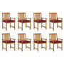 Voir la diapositive 1 : VIDAXL Chaises de jardin avec coussins lot de 8 Bois d'acacia solide