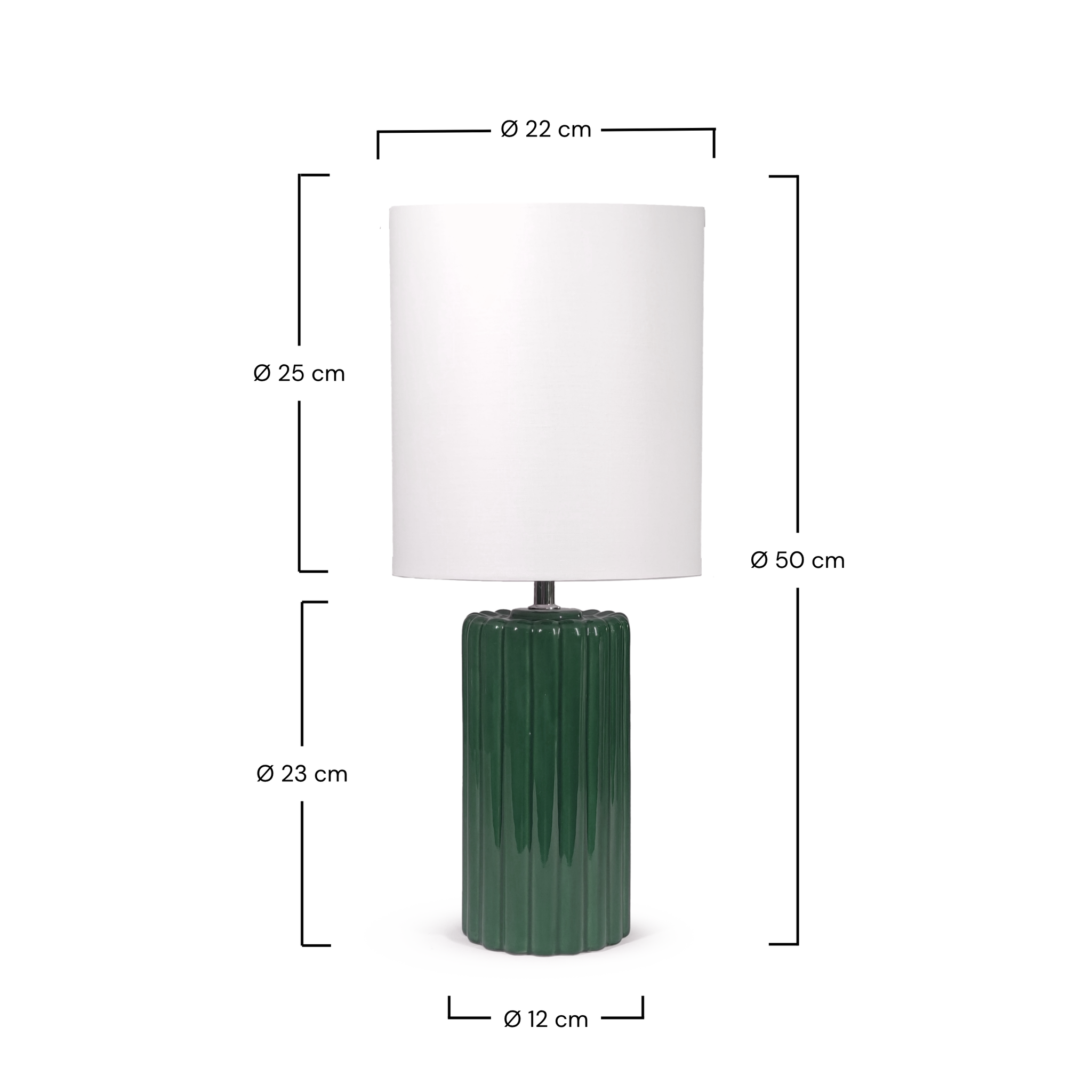 Voir la diapositive 4 : MAISON PAVANE Lampe à poser en céramique verte-Palladio