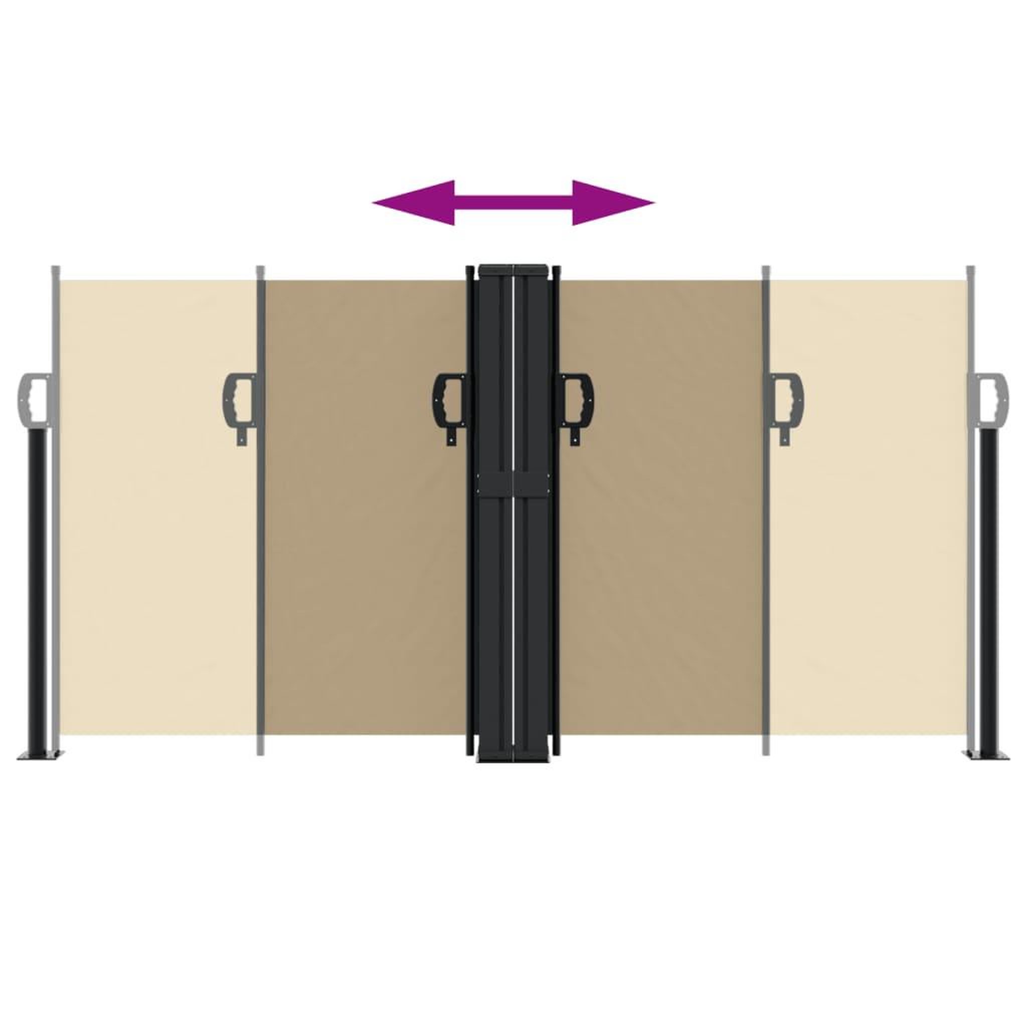 Voir la diapositive 5 : VIDAXL Auvent lateral retractable beige 120x1200 cm