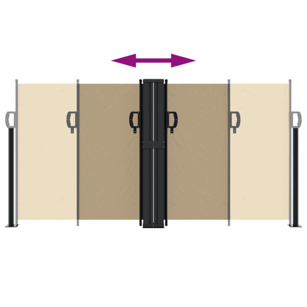 VIDAXL Auvent lateral retractable beige 120x1200 cm