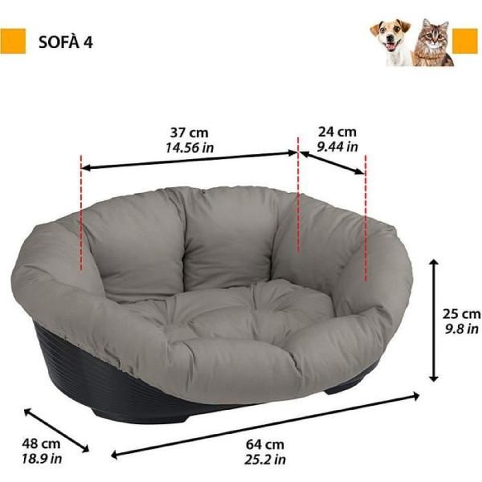 Voir la diapositive 5 : Ferplast Corbeille - FERPLAST - SOFA 4 - Avec coussin a motif 1
