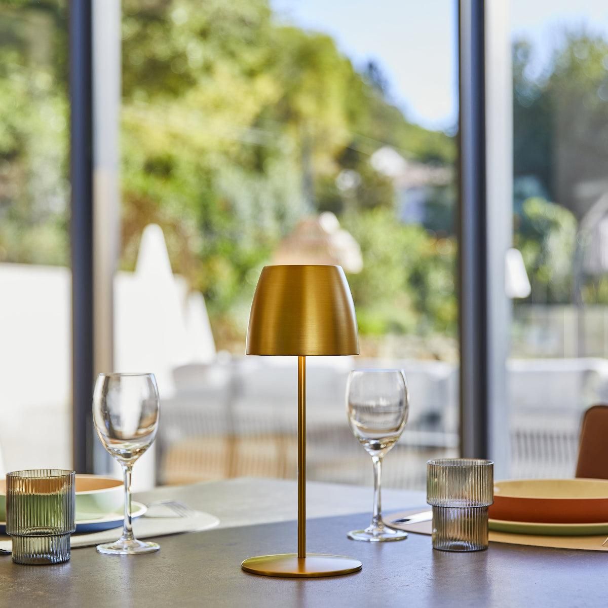 Lumisky Lampe de table sans fil ORLUM Doré Aluminium H30CM