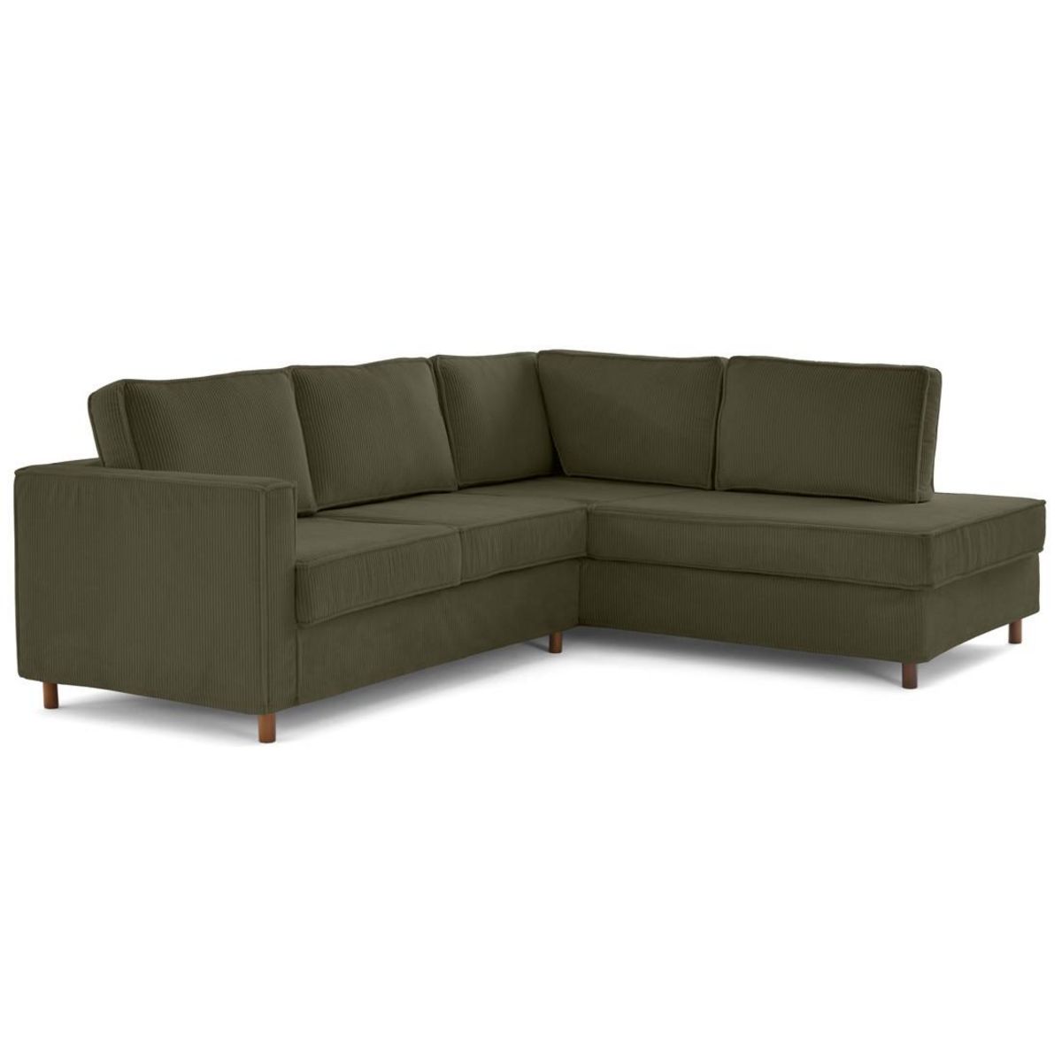 LISA DESIGN Jake - canapé déhoussable d'angle droit 5 places en velours côtelé