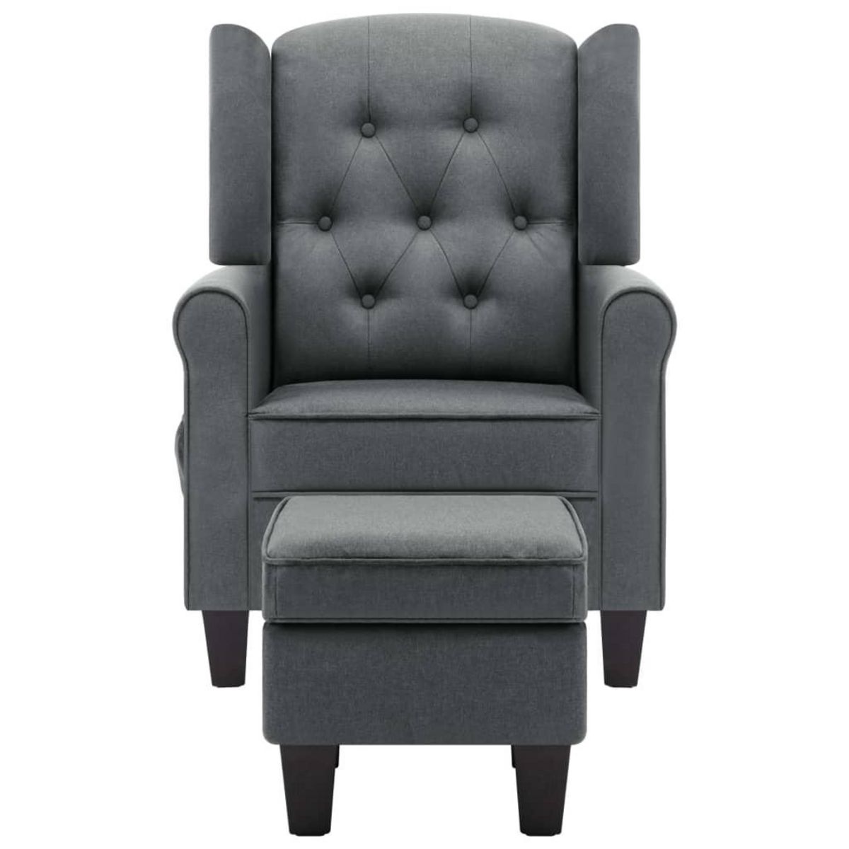 VIDAXL Fauteuil de massage avec repose-pied Gris clair Tissu