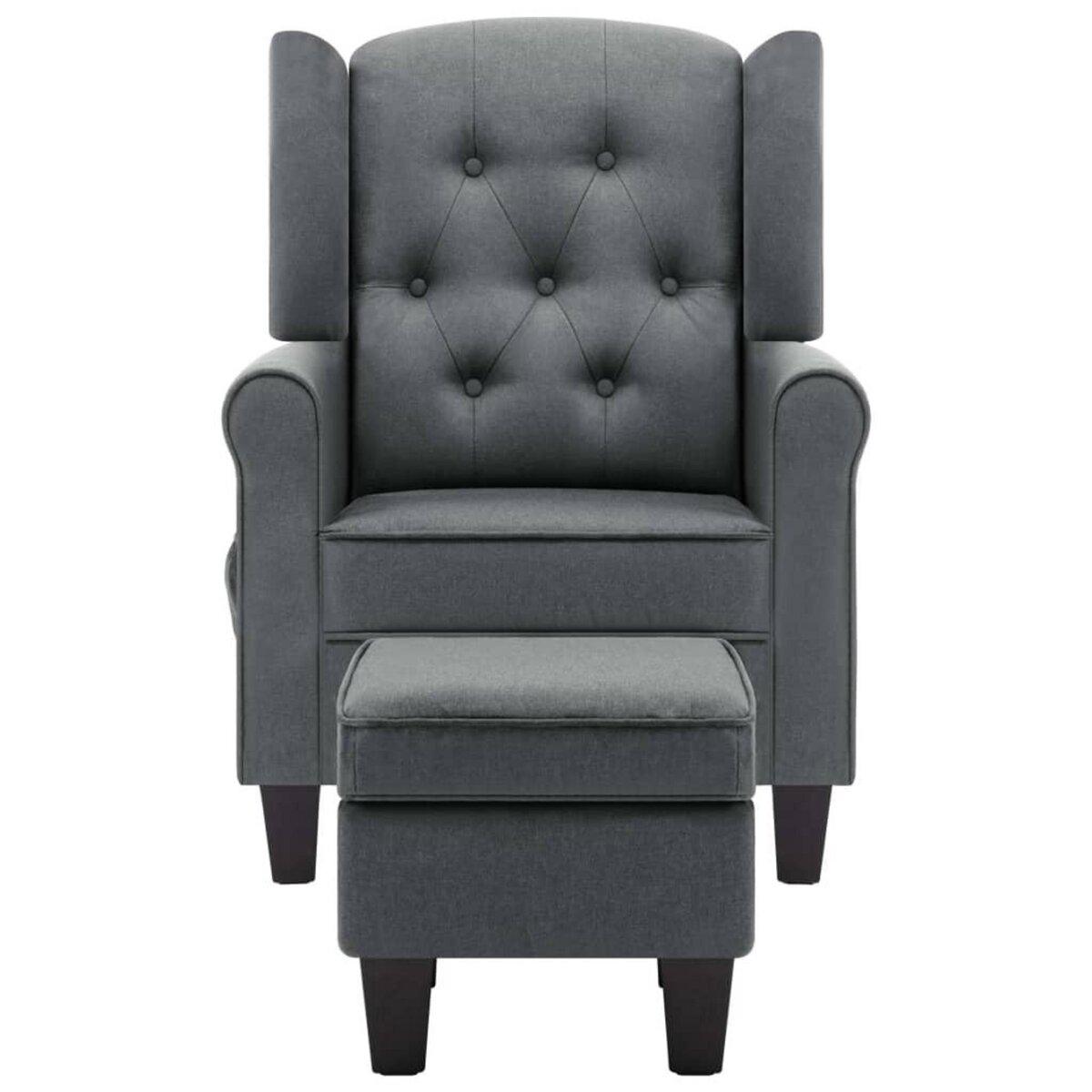 VIDAXL Fauteuil de massage avec repose-pied Gris clair Tissu