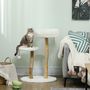Voir la diapositive 2 : PAWHUT Arbre à chat style bohème chic H.85 cm plateforme panier observation corde boule bois naturel effet laine bouclée