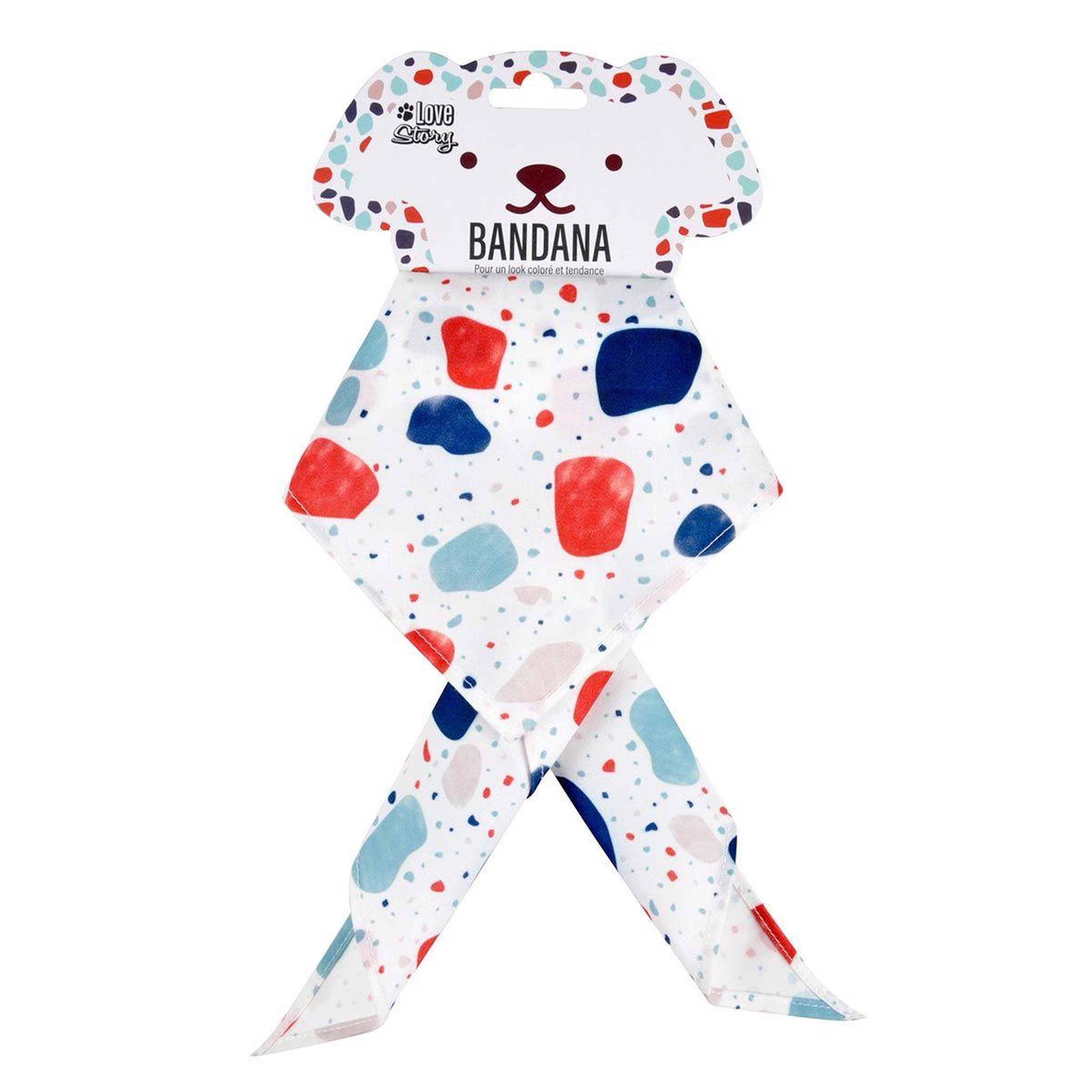 Voir la diapositive 2 : HOMEA Bandana pour animaux  terrazzo  64cm multicolore