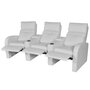 VIDAXL Fauteuil inclinable a 3 places Cuir synthetique Blanc
