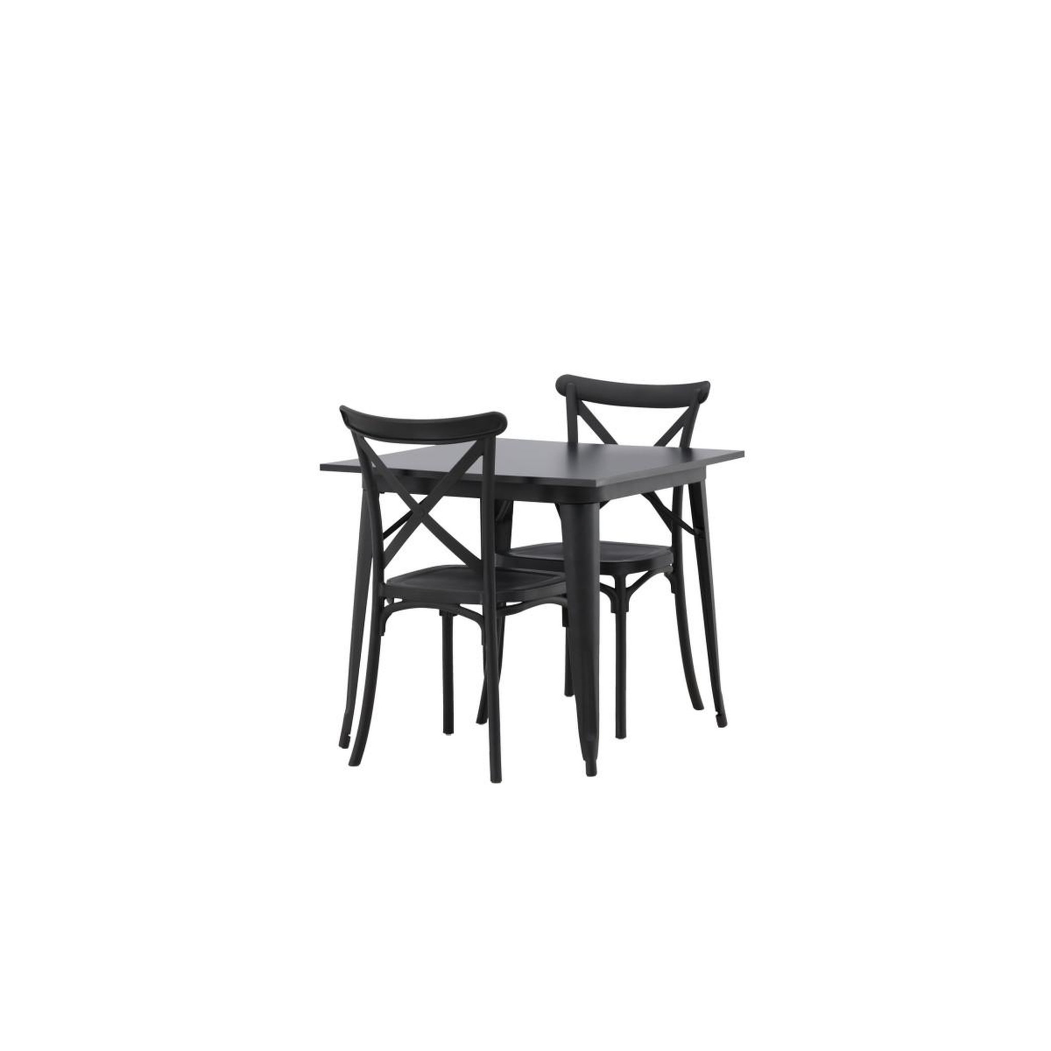 Voir la diapositive 4 : Paris Prix Ensemble table à manger & 2 chaises  tempe & crossett  80cm noir
