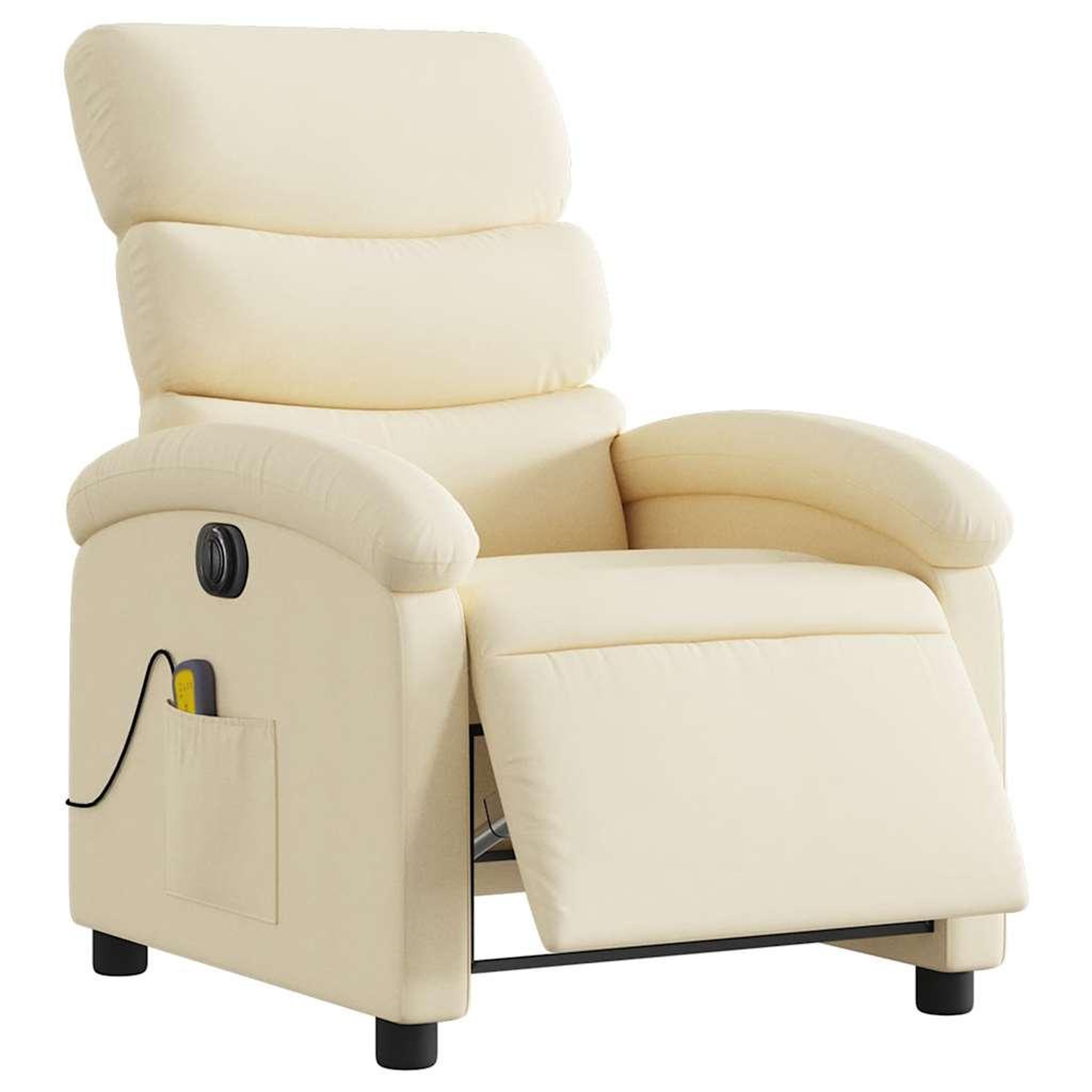 Voir la diapositive 3 : VIDAXL Fauteuil inclinable de massage electrique creme tissu