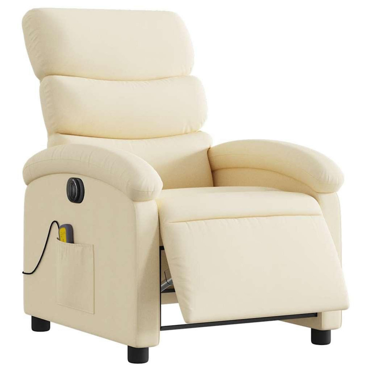 VIDAXL Fauteuil inclinable de massage electrique creme tissu