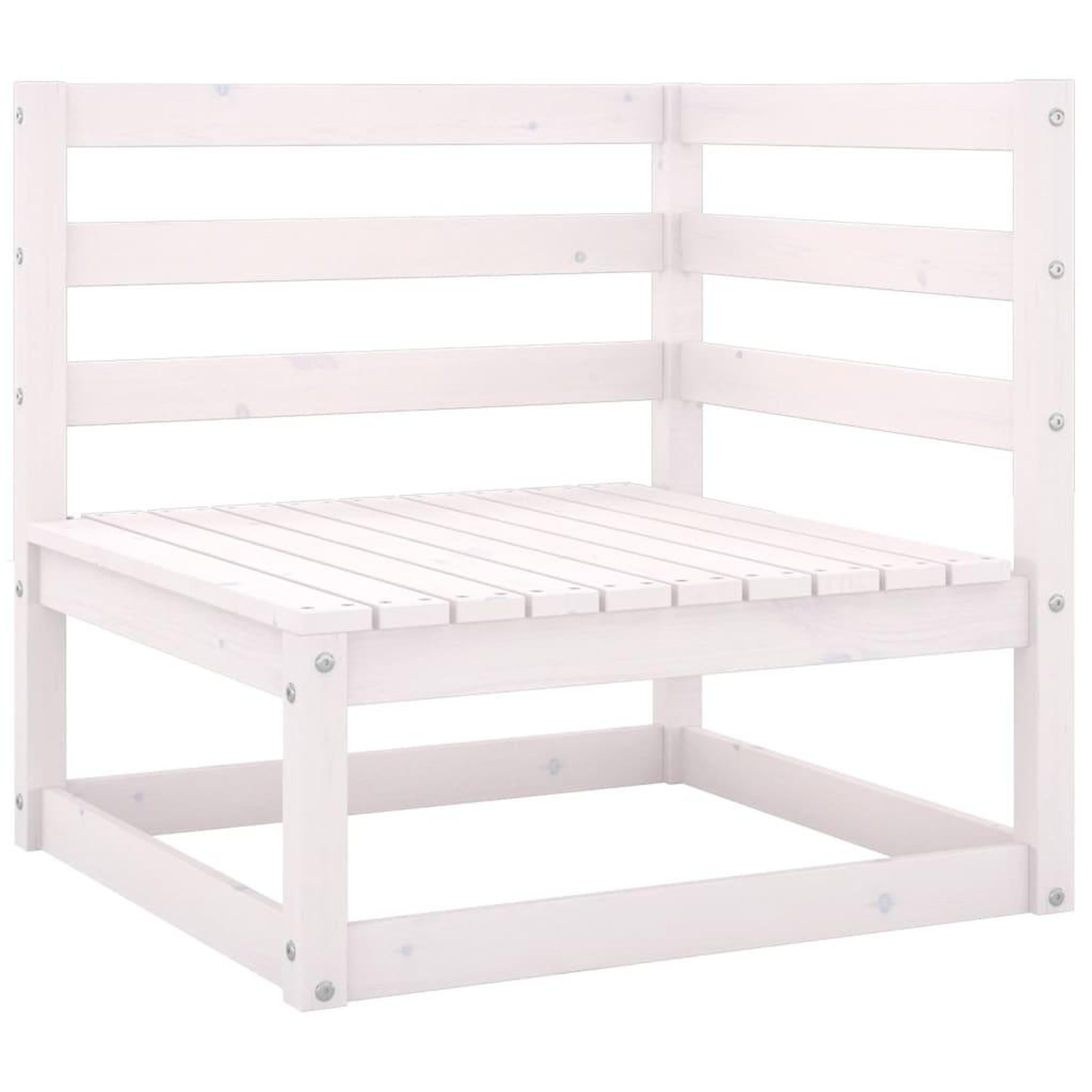 Voir la diapositive 2 : VIDAXL Canapes d'angle de jardin 2 pcs blanc bois de pin massif