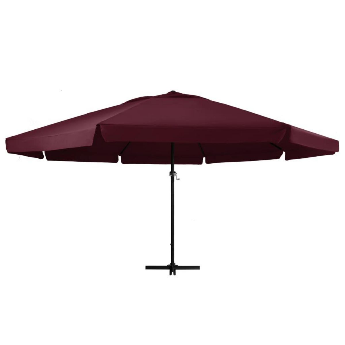 VIDAXL Parasol de jardin et mat en aluminium 600 cm rouge bordeaux