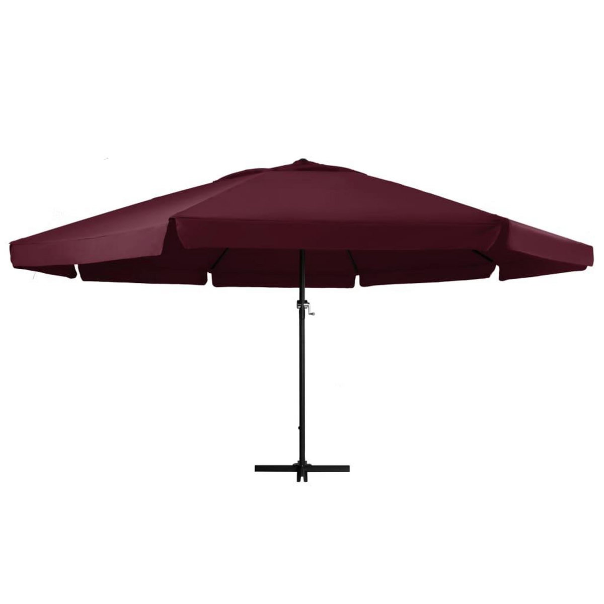 VIDAXL Parasol de jardin et mat en aluminium 600 cm rouge bordeaux