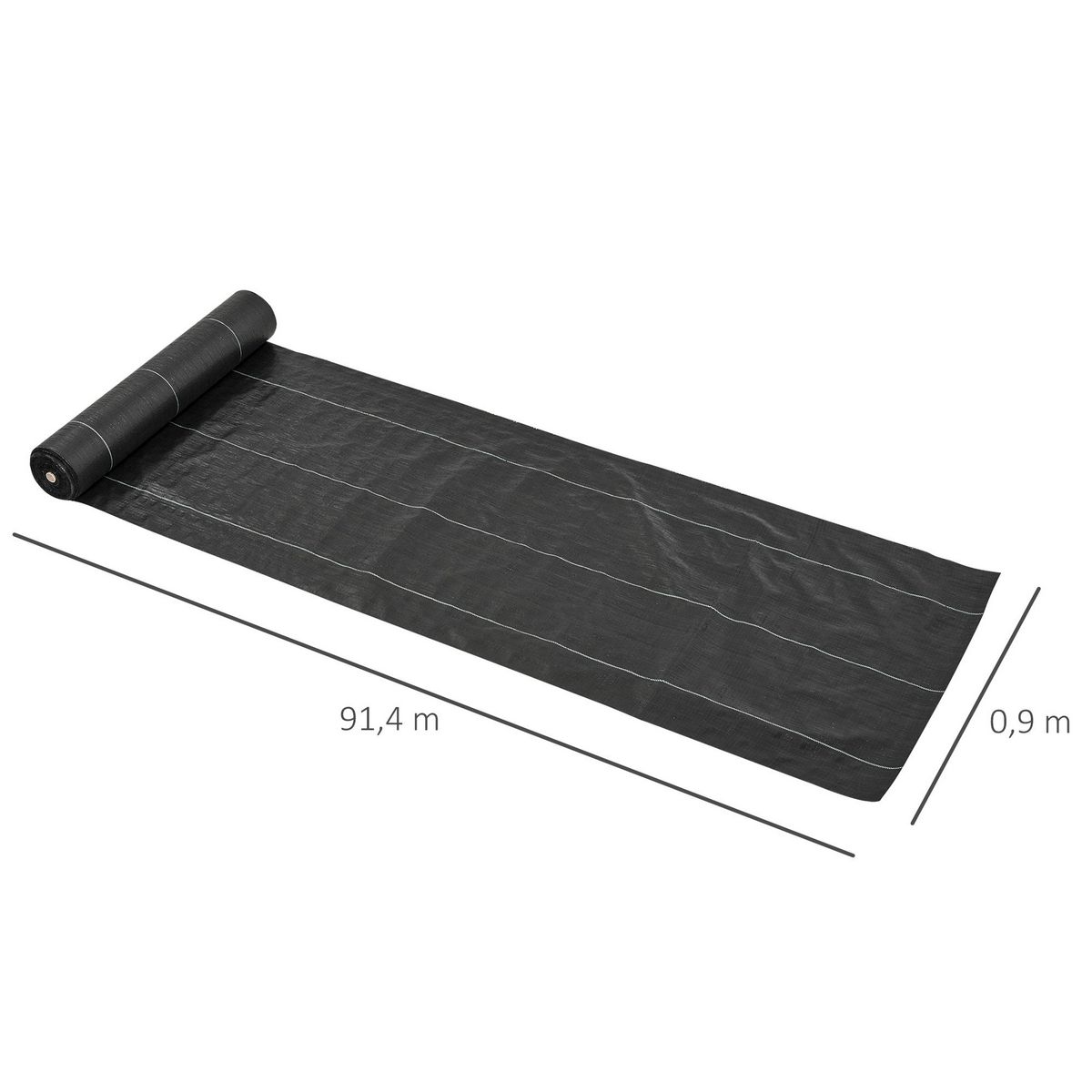 OUTSUNNY Toile de paillage - toile anti mauvaises herbes 130 g/m² - indéchirable perméable à l'eau anti UV - PP noir vert