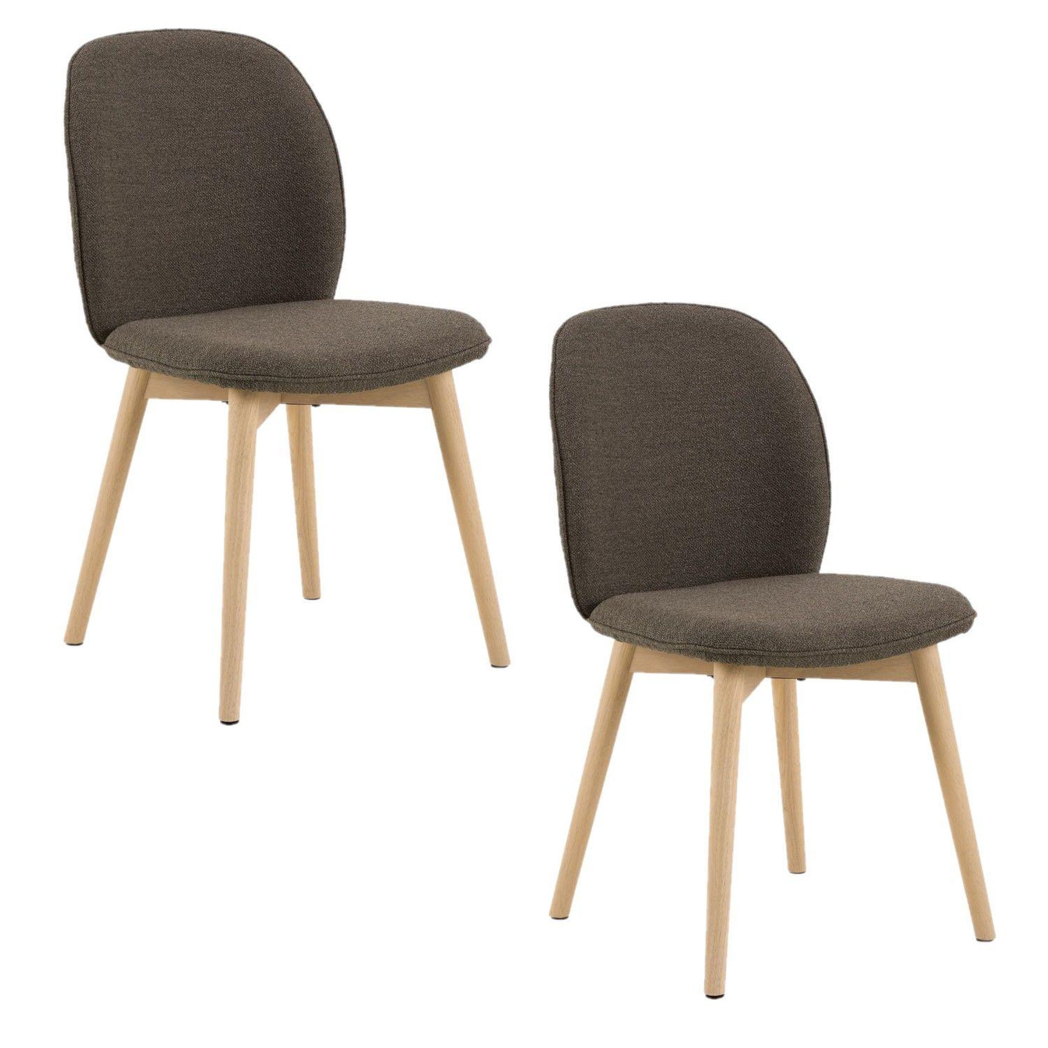 TOILINUX Lot de 2 chaises louise - taupe
