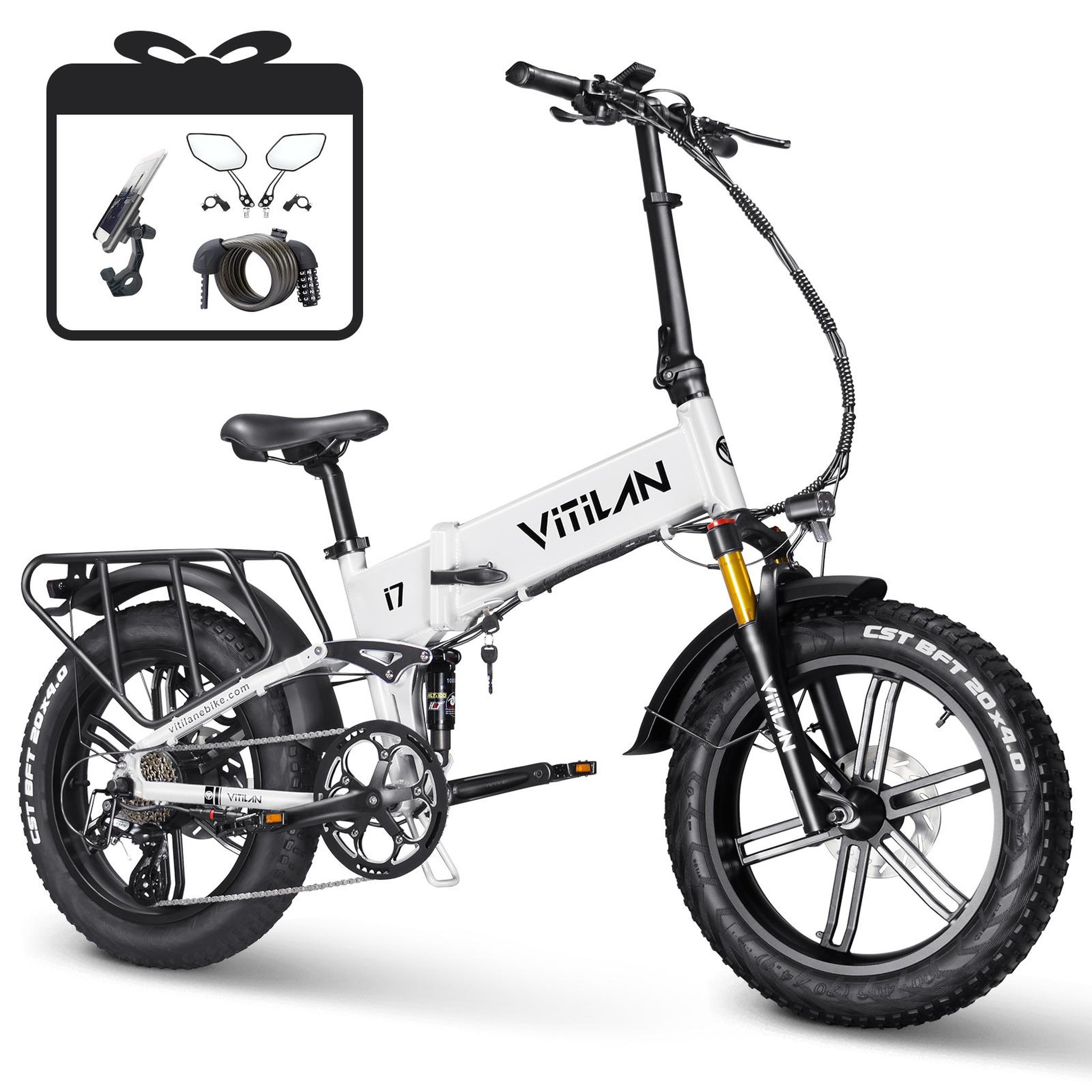 Voir la diapositive 2 : VITILAN Vélo électrique tout terrain VITILAN i7 Pro 3.0 avec gros pneus 20 × 4"