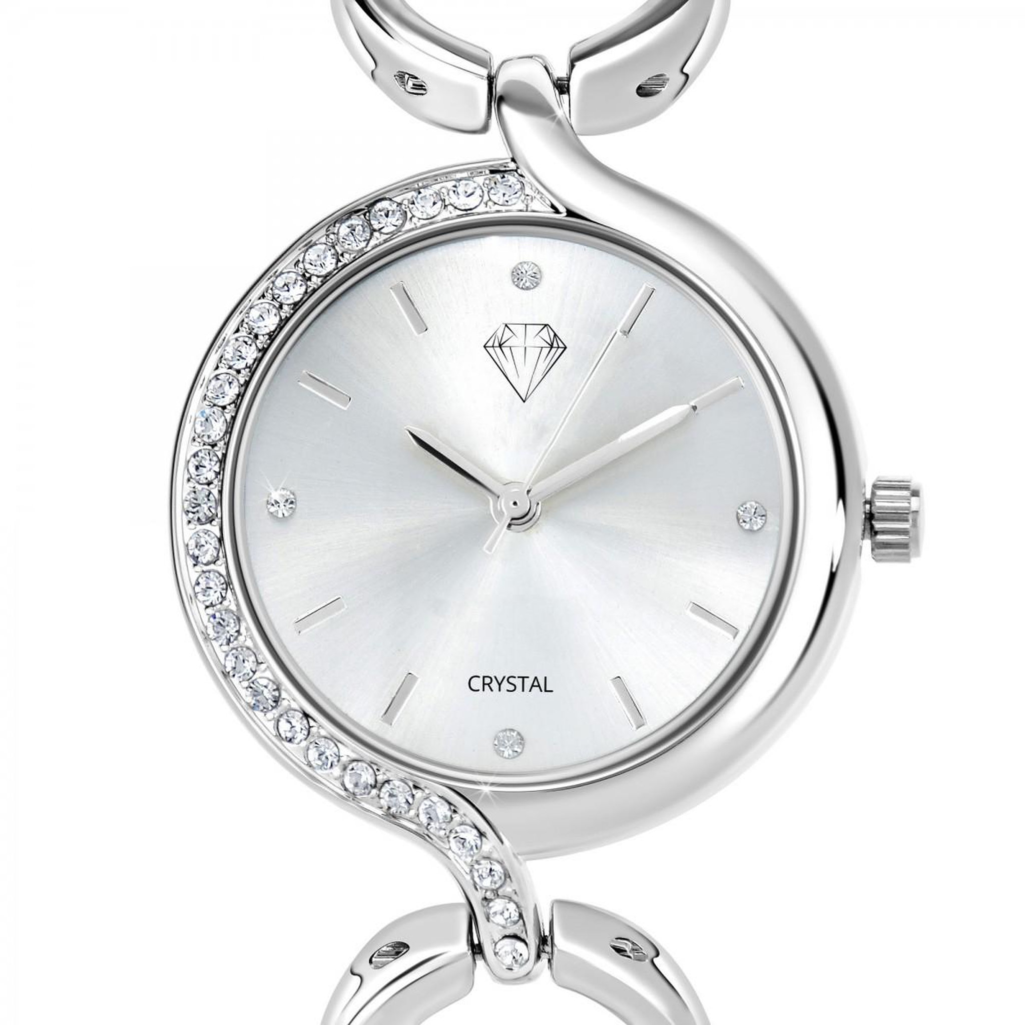 Voir la diapositive 3 : SC CRYSTAL Montre Maeva argentée SC Crystal ornée de Cristaux scintillants