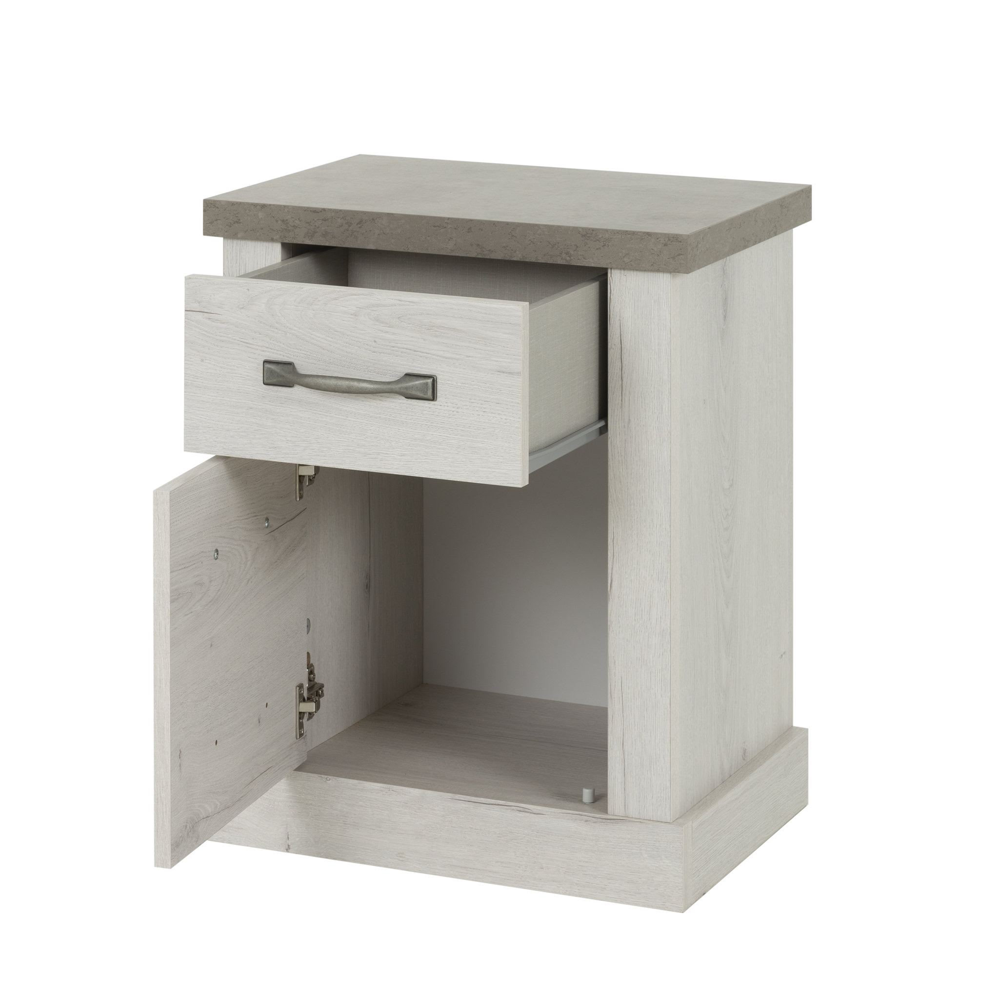Voir la diapositive 2 : GAMI Chevet 1 tiroir 1 porte L52xH61xP36cm GENEVE