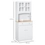 Voir la diapositive 3 : HOMCOM Armoire de cuisine 2 placards 2 portes persiennes et acryliques 2 tiroirs grande niche bois caoutchouc MDF blanc