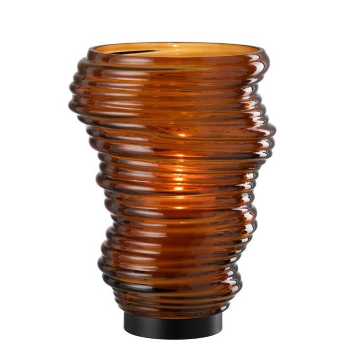 Paris Prix Vase Design en Verre  Tornado  27cm Marron