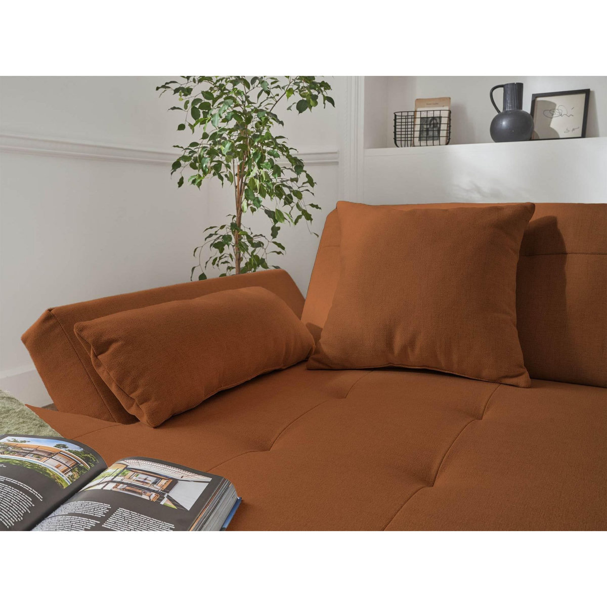 LISA DESIGN Vermont - canapé panoramique d'angle droit - 7 places - convertible - en tissu