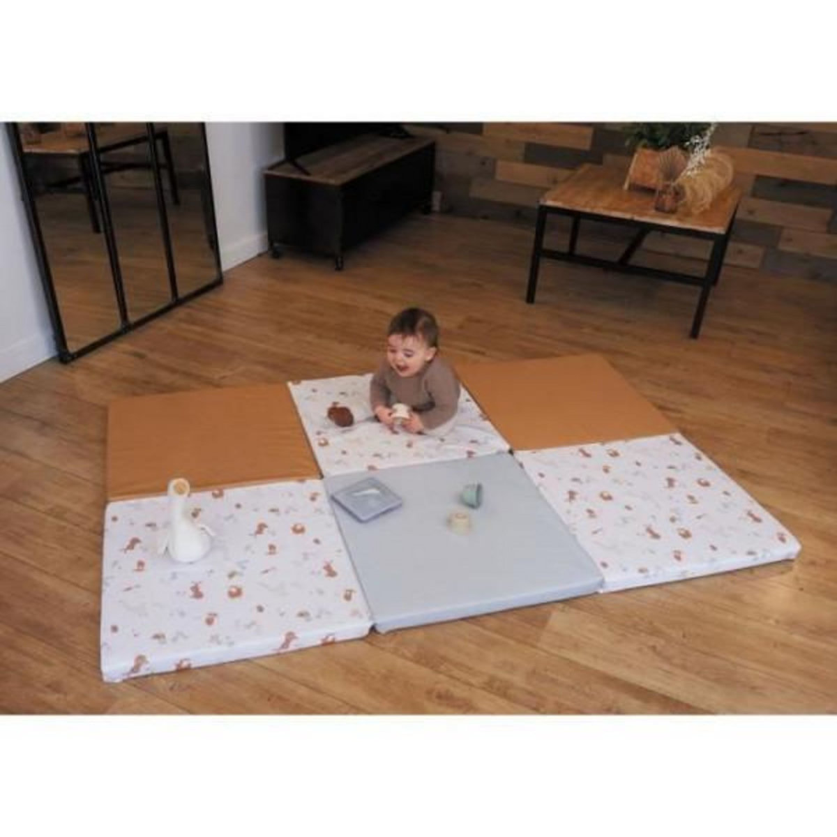 TINEO Maxi Tapis d'éveil Malin TINEO LITTLE FARMER 5en1 - Tapis évolutif multifonction - 120x180x5 cm