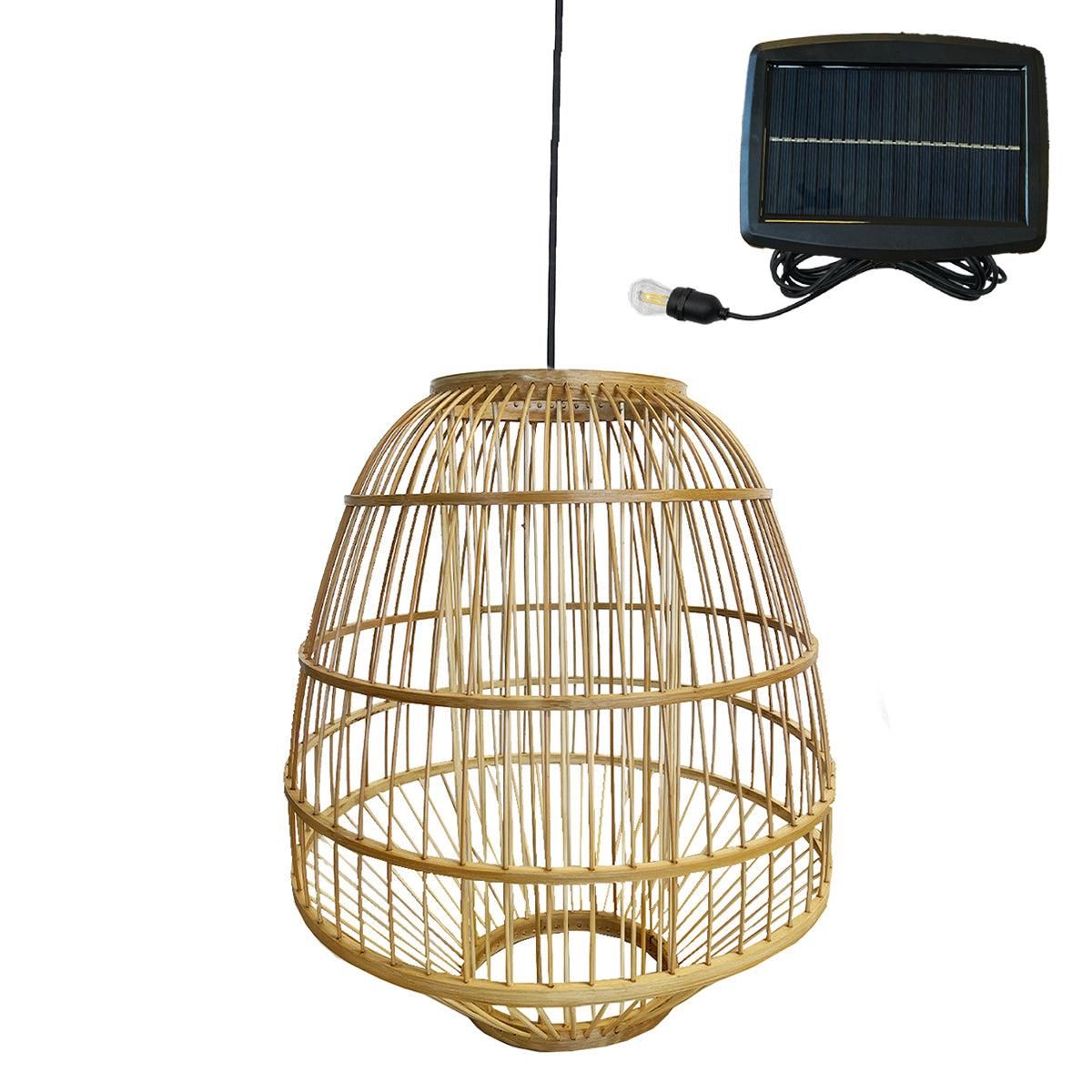 Lumisky Suspension solaire bohème MYKONOS Beige Herbe marine H37cm