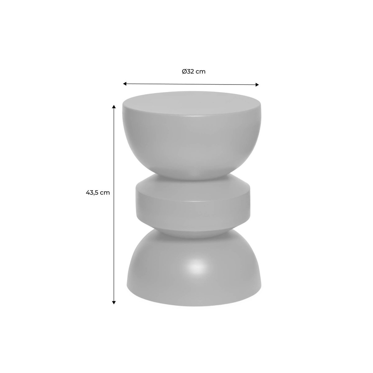 SWEEEK Table d'appoint. bout de canapé. table de chevet en métal effet glossy violet Assa. Ø32 x H 44.5cm