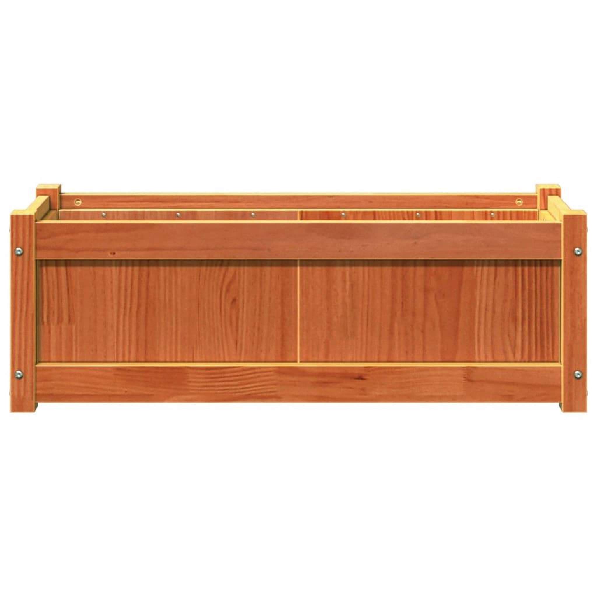 Voir la diapositive 5 : VIDAXL Jardiniere cire marron 90x31x31 cm bois de pin massif
