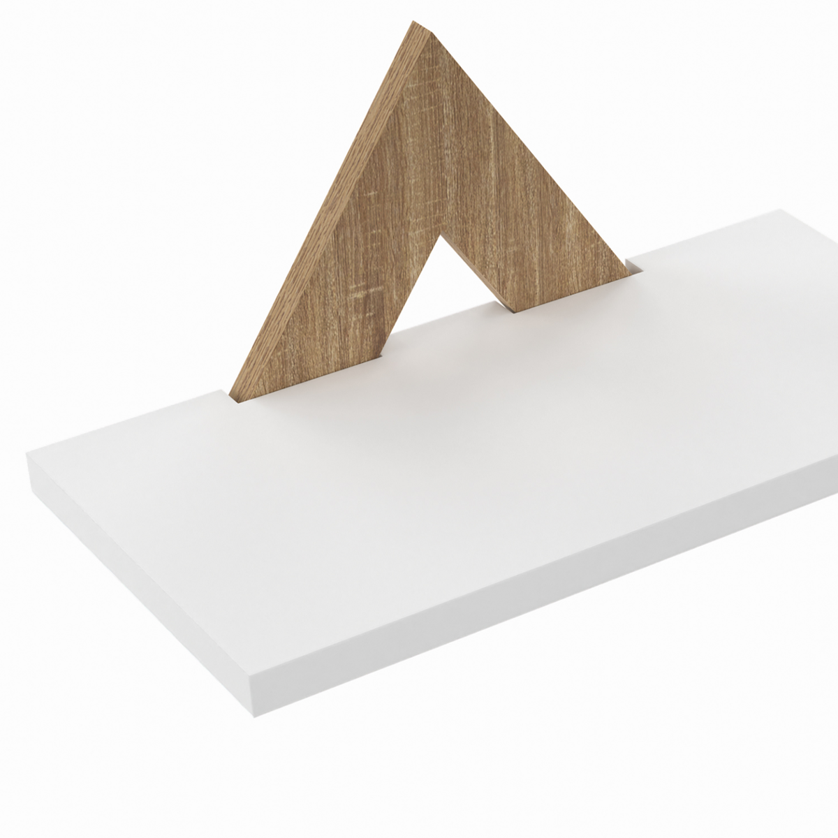 ID MARKET Lot de 3 étagères murales IRIS façon hêtre et blanc