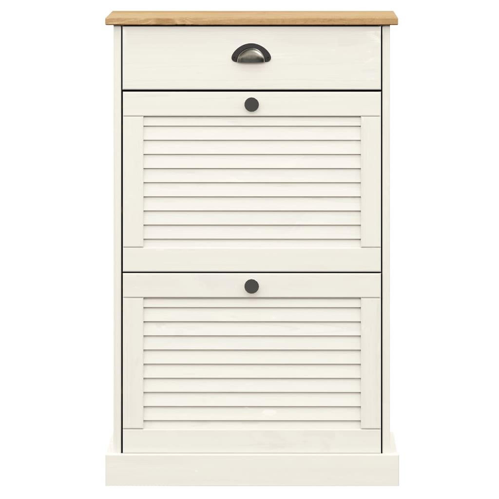 Voir la diapositive 5 : VIDAXL Armoire a chaussures VIGO 60x35x96 cm blanc bois massif de pin