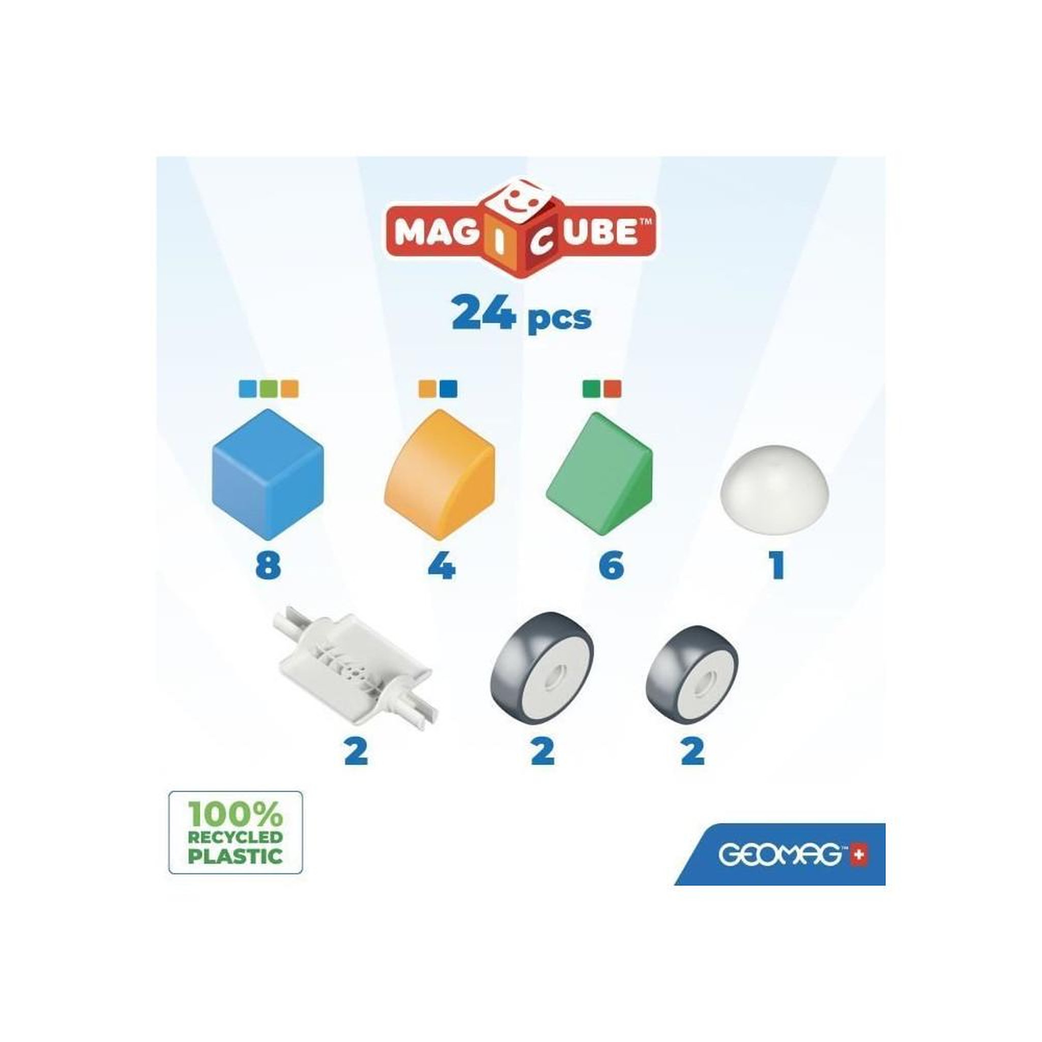 Voir la diapositive 2 : Geomag Blocs magnétiques - GEOMAG - Mon petit monde en formes - 25 pieces - Éducatif - Plastique recyclé - Des 12 mois