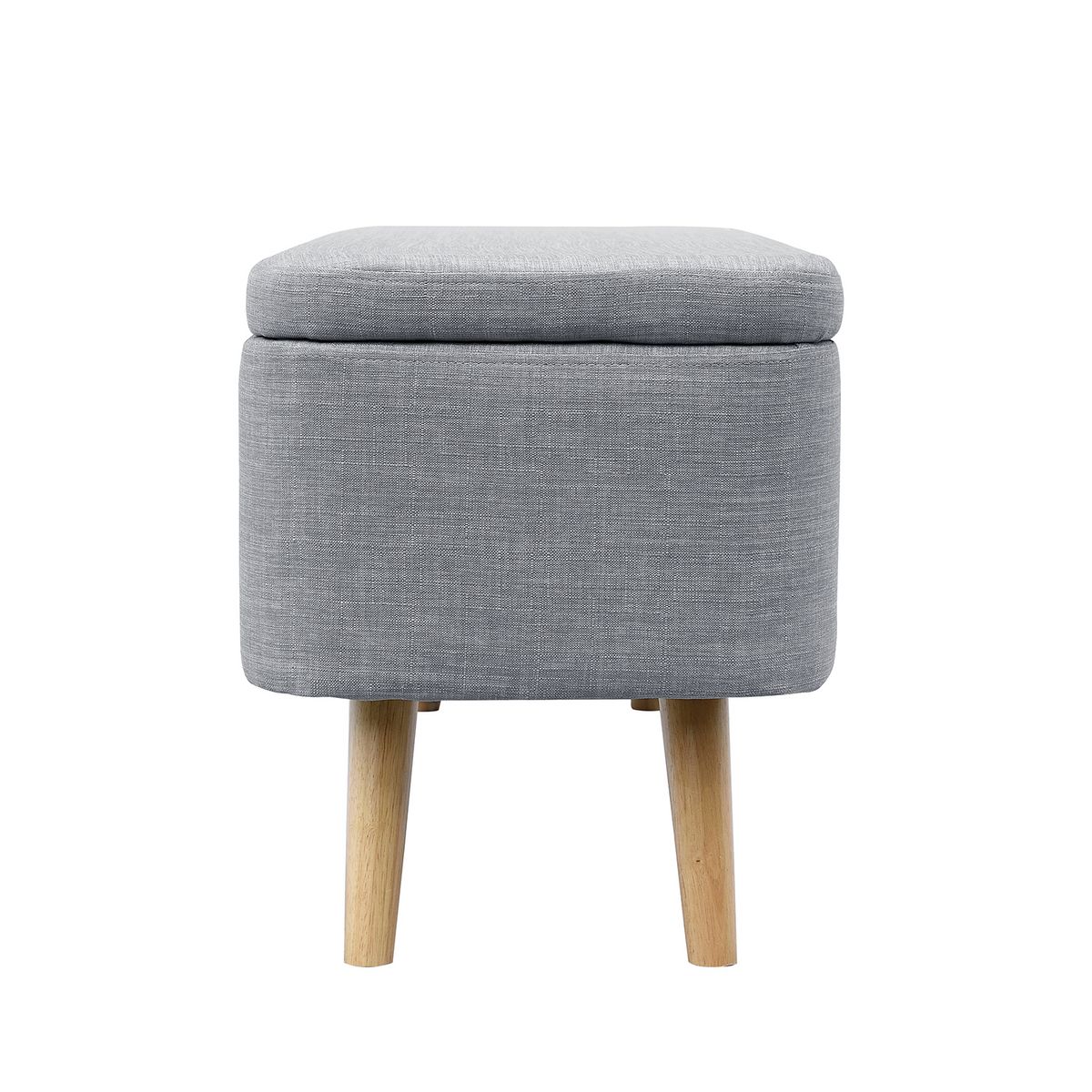 Bout de lit avec coffre en tissu  et pieds bois LAHTI