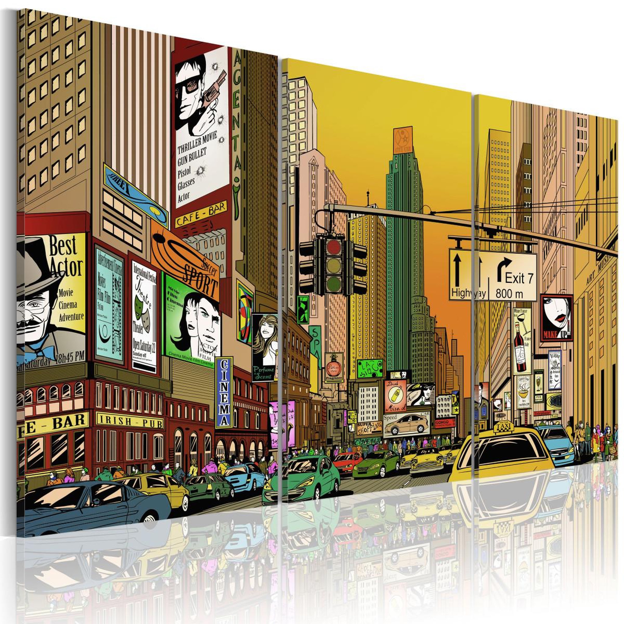 Voir la diapositive 1 : Paris Prix Tableau imprimé  cartoon nyc