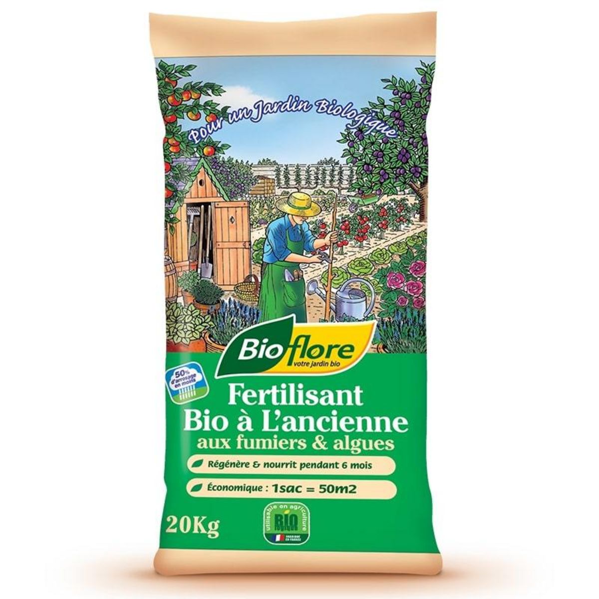 Bioflore Fertilisant bio à l'ancienne 20KG