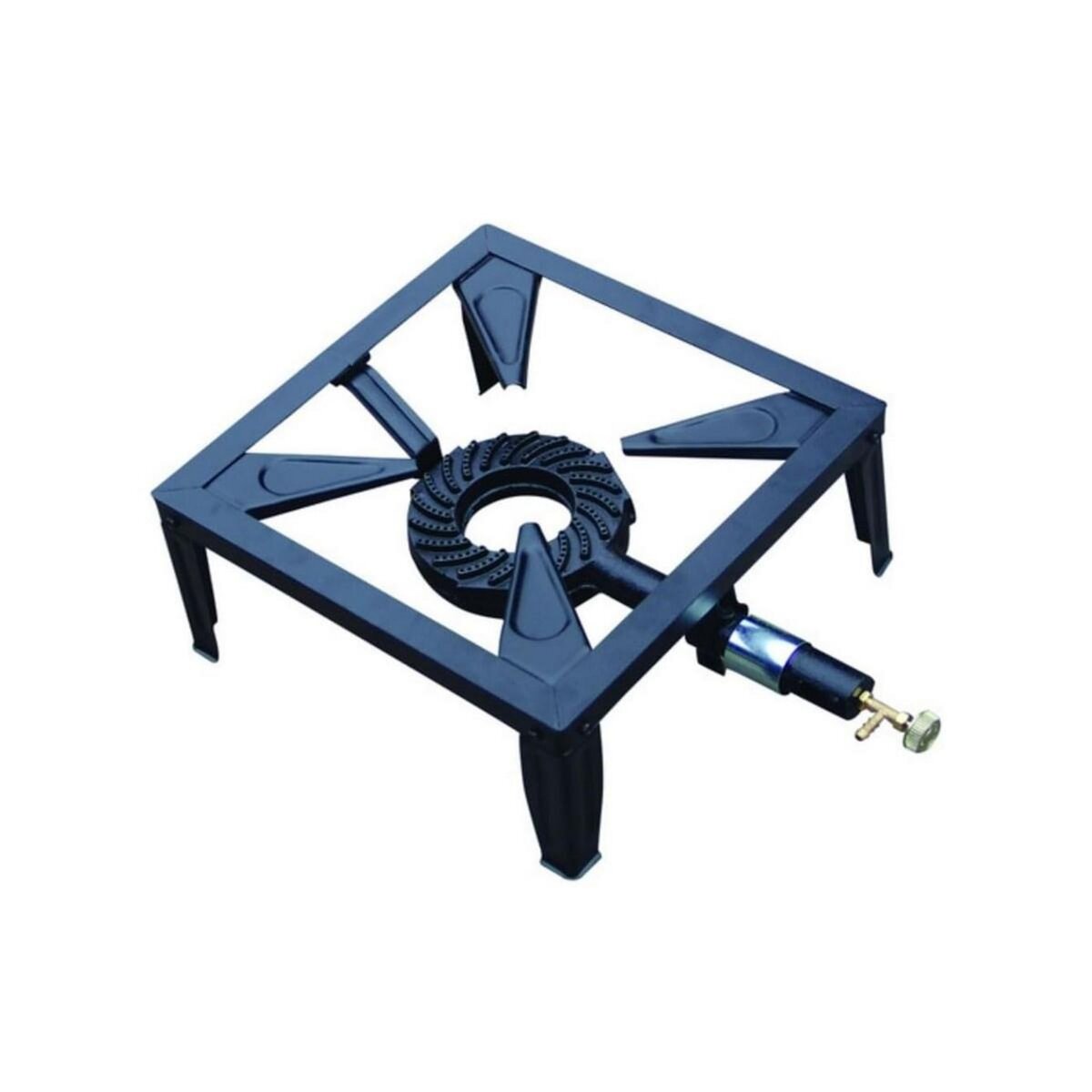 INTEC Réchaud à gaz 7.5KW Acier émaillé Bruleur fonte Réchaud Traiteur 4 pieds Cuissons extérieures