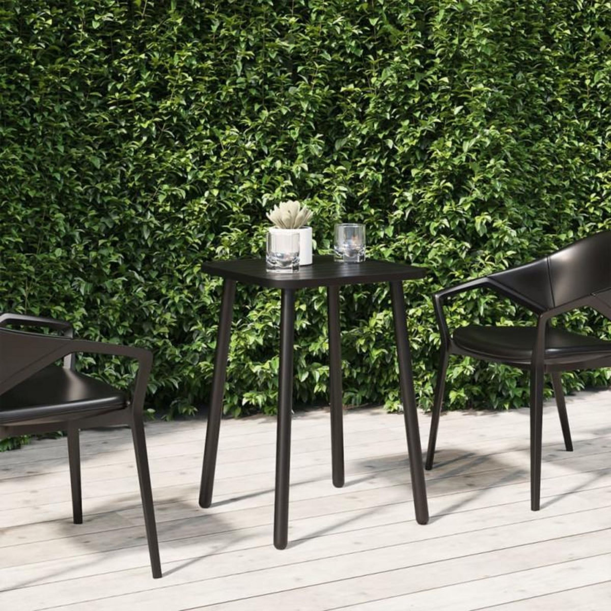 VIDAXL Table de jardin anthracite 50x50x71 cm acier