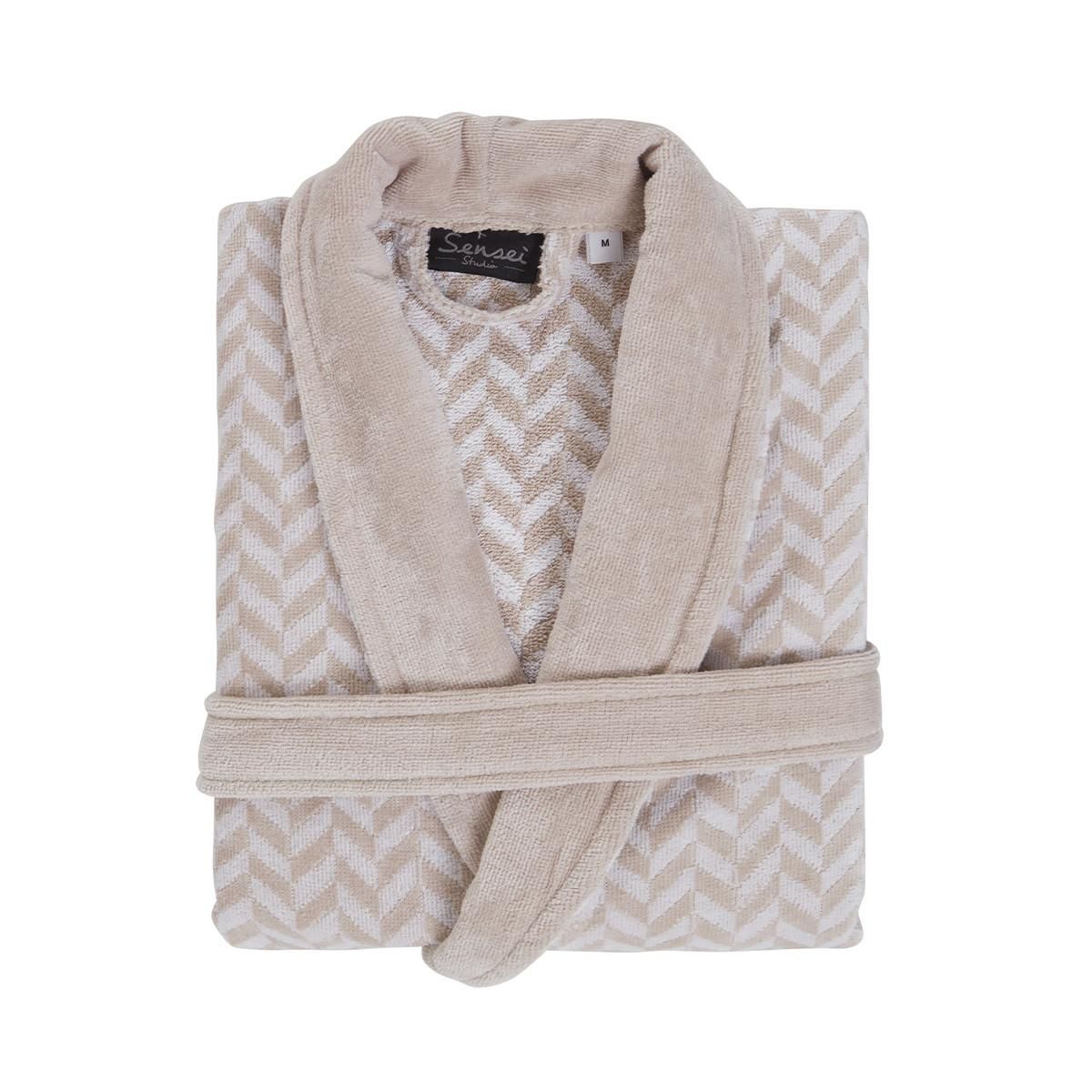 Sensei Maison Peignoir col châle velours CHEVRON