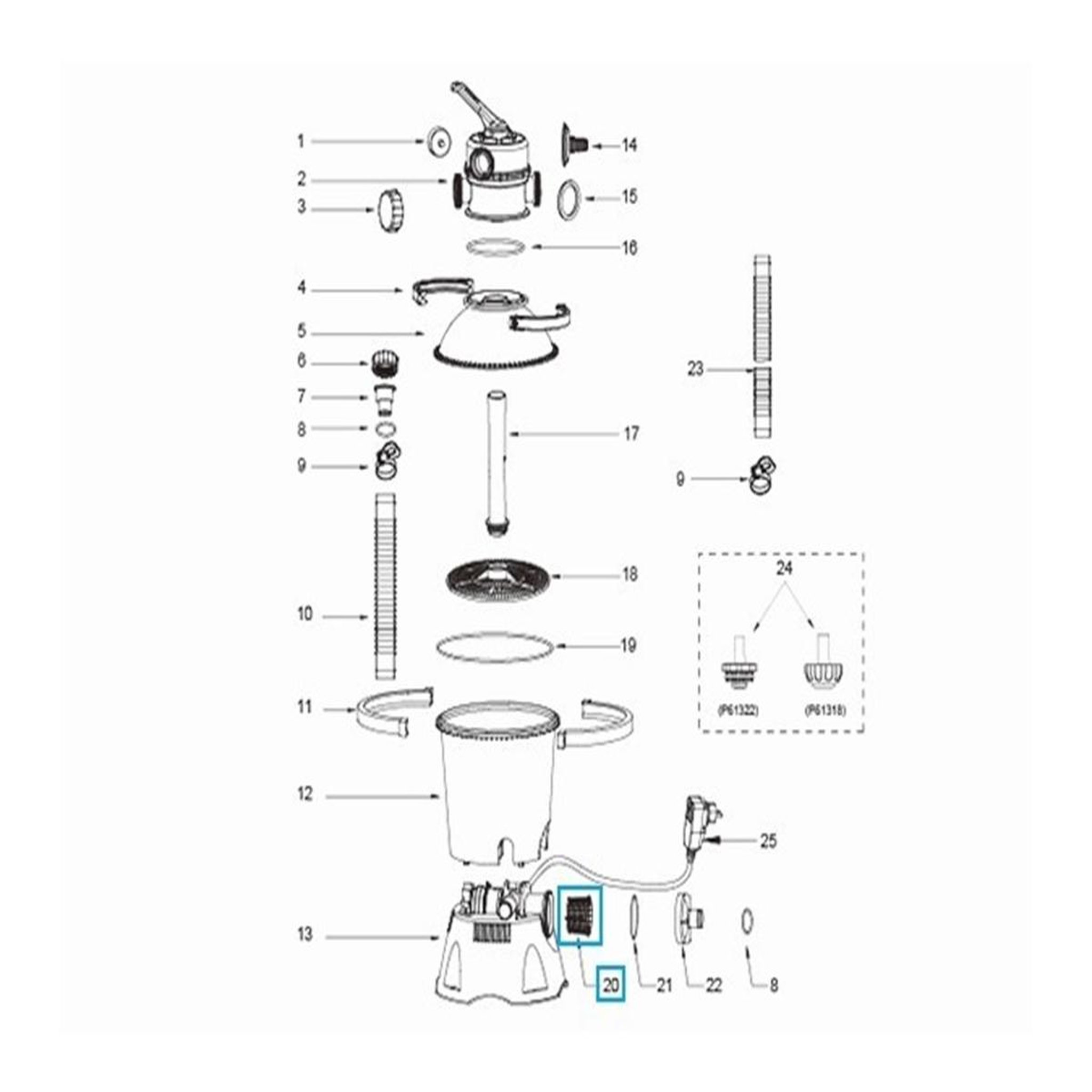 Voir la diapositive 4 : BESTWAY Panier pour filtration à sable 3,028 m³/h - bestway