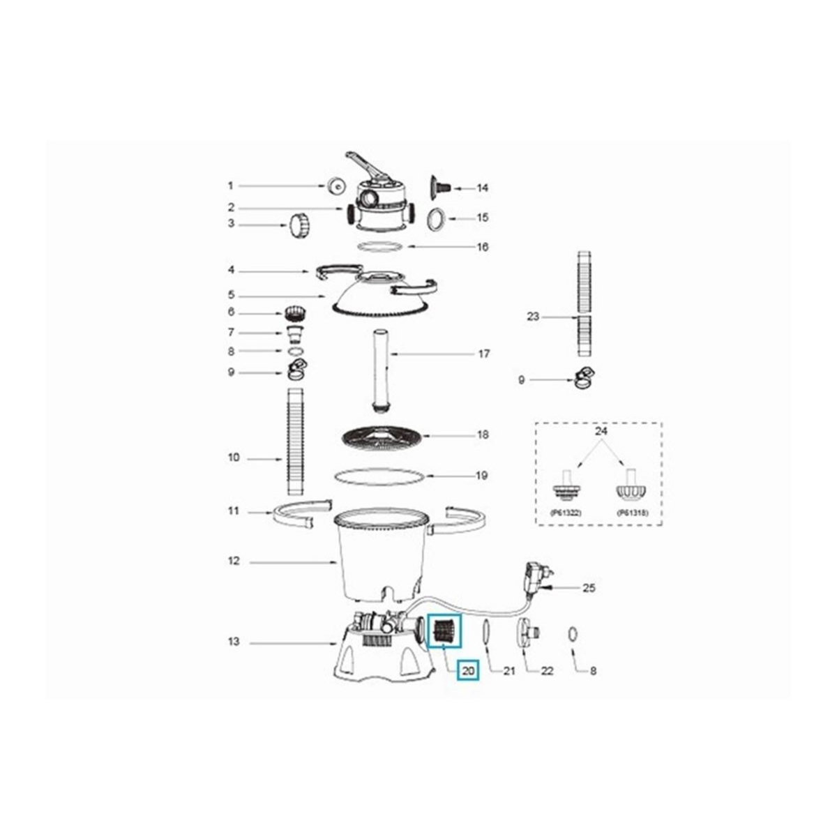 BESTWAY Panier pour filtration à sable 3,028 m³/h - Bestway
