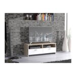 FINLANDEK FINLANDEK Meuble TV HELPPO contemporain blanc mat et decor chene - L 95 cm