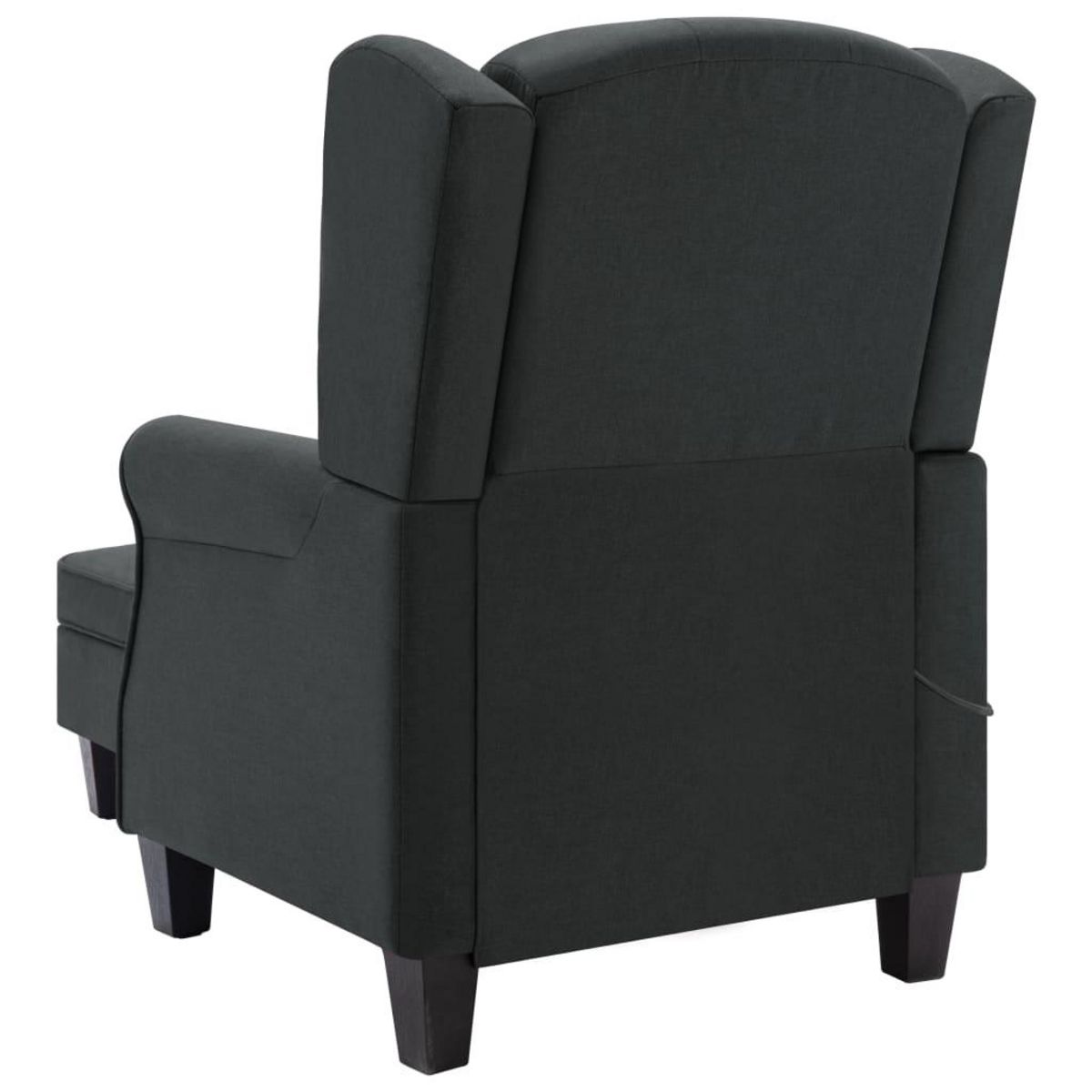 VIDAXL Fauteuil de massage avec repose-pied Gris fonce Tissu