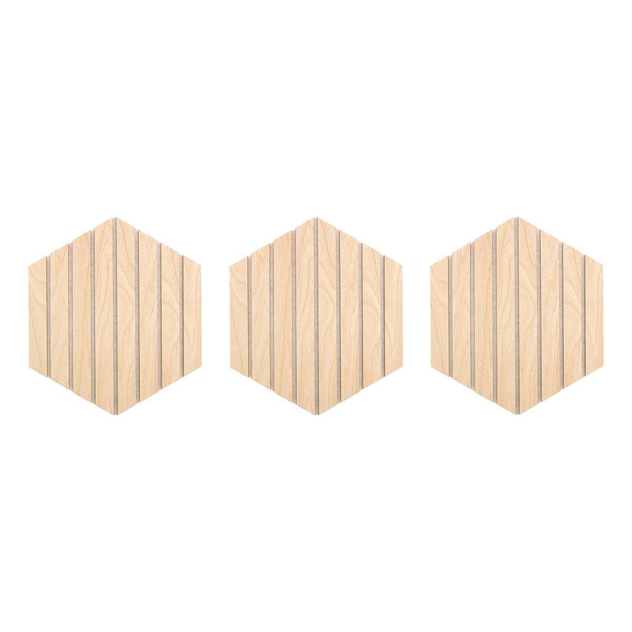 ATMOSPHERA Lot de 3 panneaux déco hexagonal  colva  30x26cm beige