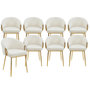 Voir la diapositive 1 : Paris Prix Lot de 8 Chaises en Tissu Bouclette  Julia  74cm Beige & Or