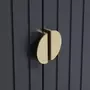 HOMCOM Meuble à chaussures style art déco 2 portes 3 étagères réglables niche acier doré panneaux gris