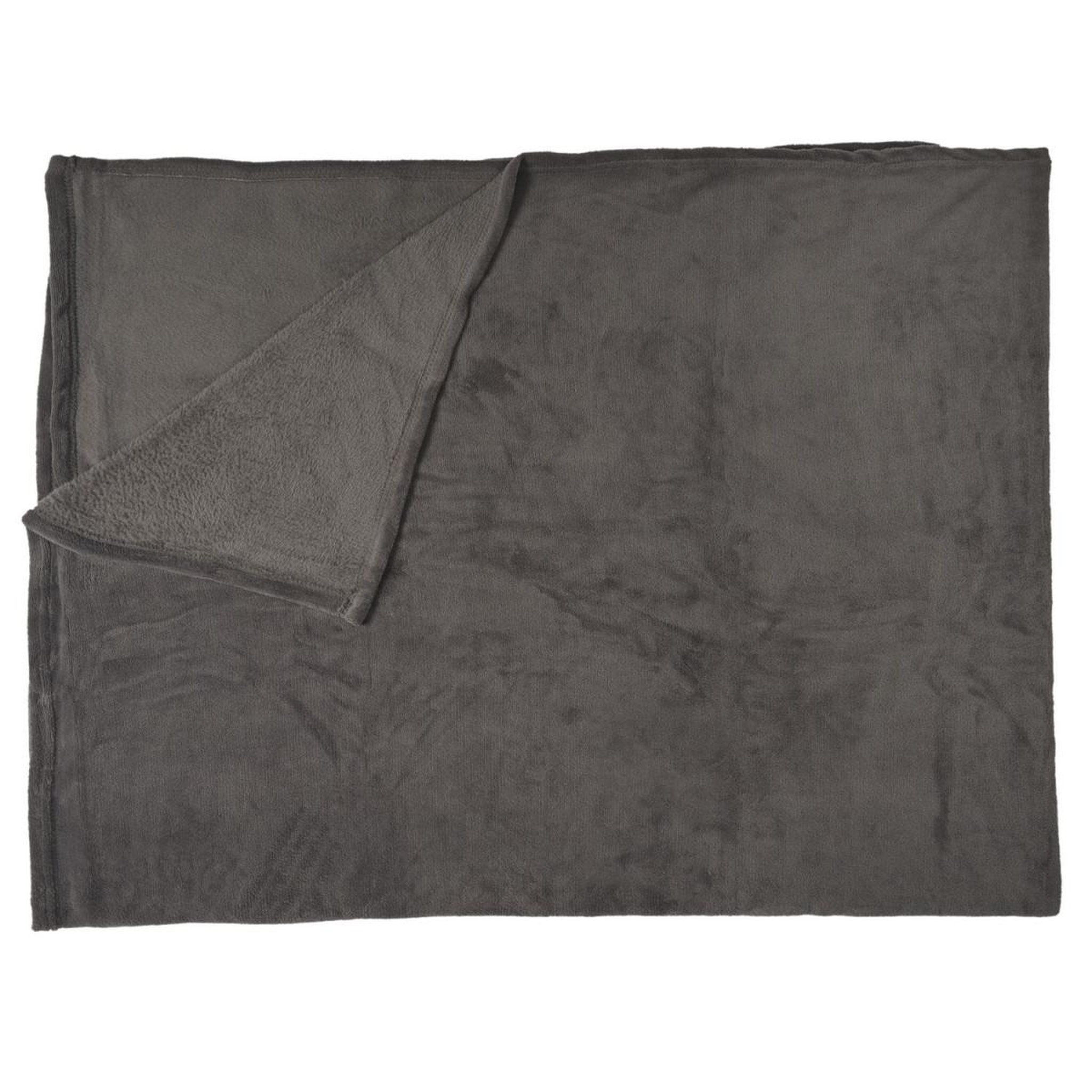 The Home Deco Factory Plaid microfibre  roméo  150x200cm gris foncé