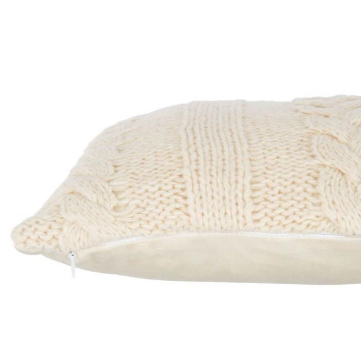 Paris Prix Coussin Déco Tricoté  Twist  45x45cm Beige